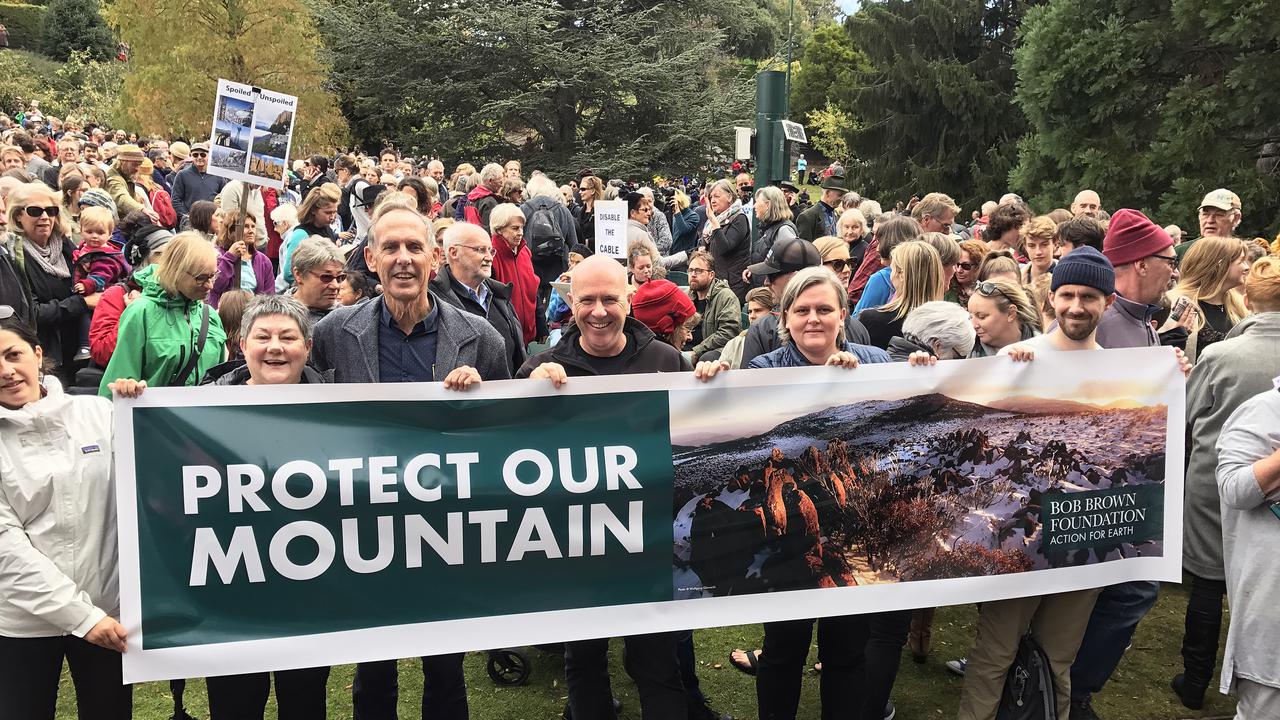 A proposed Hobart kunanyi/Mount Wellington cable car has long been the target of protests.