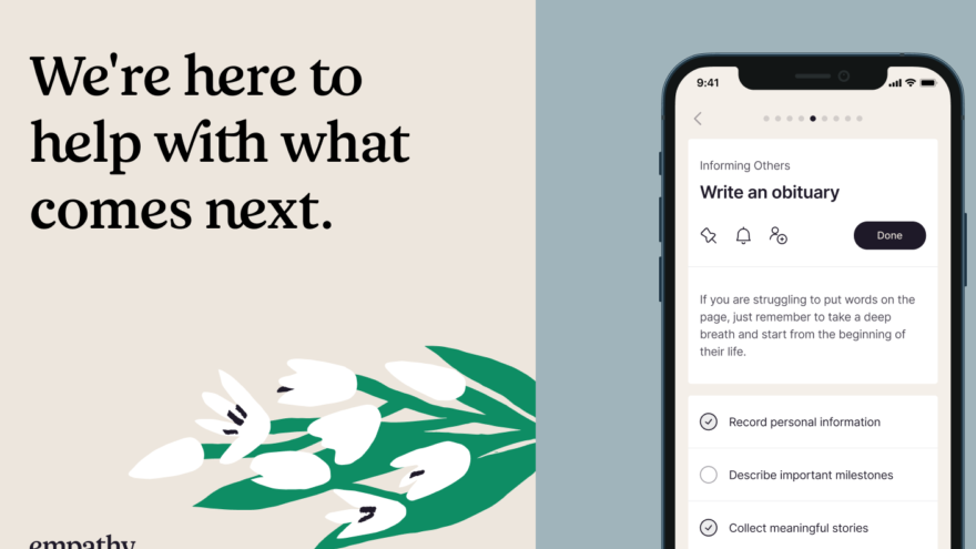 Empathy helps plan each step after a death in the family. (Courtesy of Empathy)
