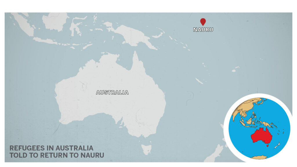 Map of Nauru, Australia.