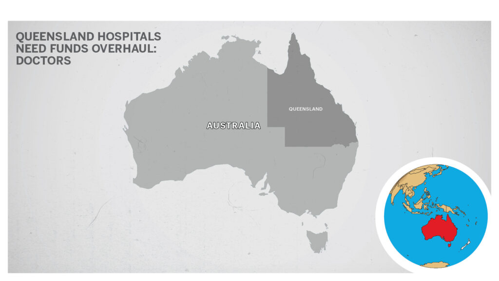 Map of Queensland, Australia.