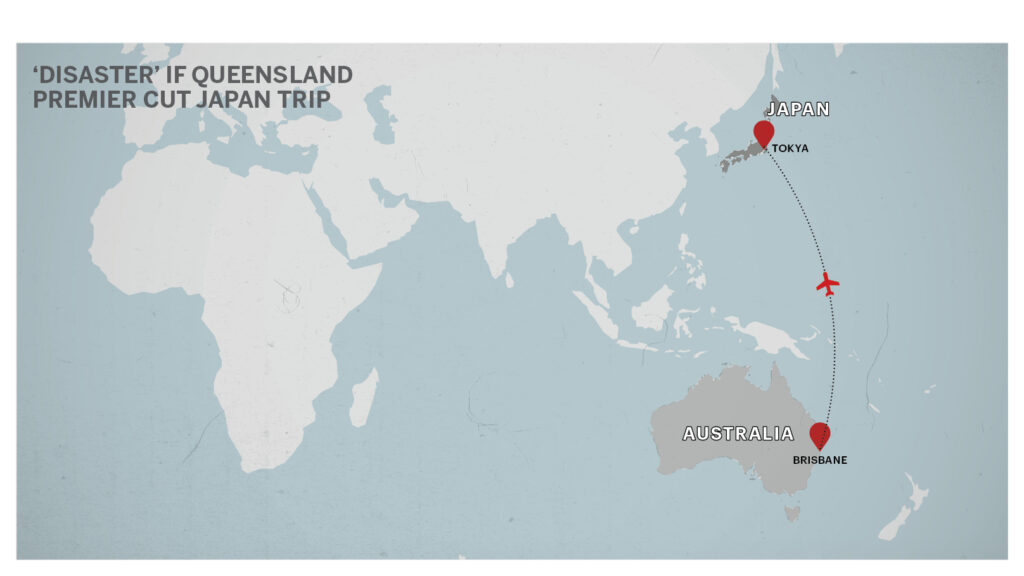 Map of Brisbane to Tokyo