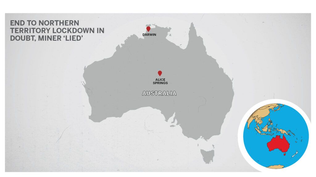 Map of Darwin and Alice Springs