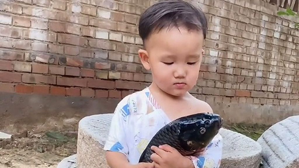 A young boy cried for his fish friend when his grandmother wanted to cook it for lunch in Handan, China. (chengsiyuan118/Zenger)