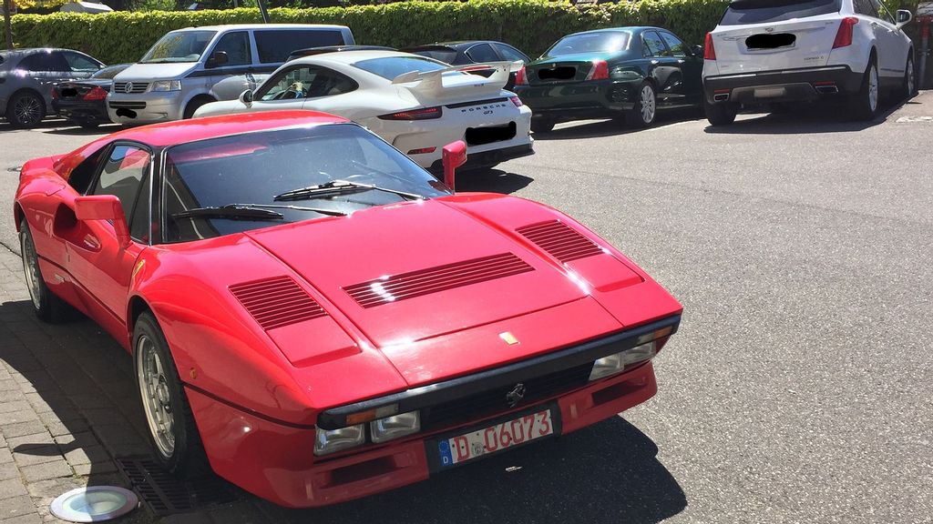 The $2.8 million Ferrari that was stolen during a test drive in Germany in 2019. (Polizei Dusseldorf/Zenger)