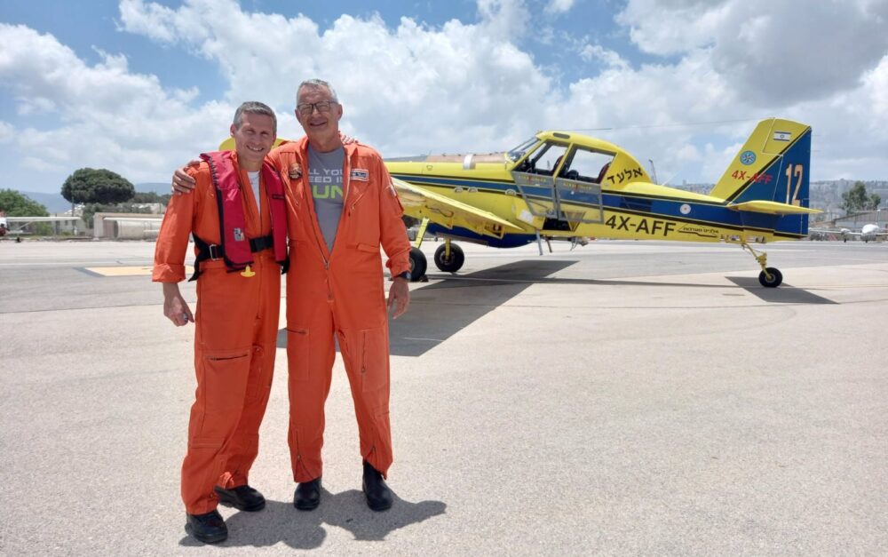 Israeli rescue personnel take off to help battle raging fires in Cyprus, Sunday, July 4, 2021. (Photo courtesy of National Fire and Rescue Authority)