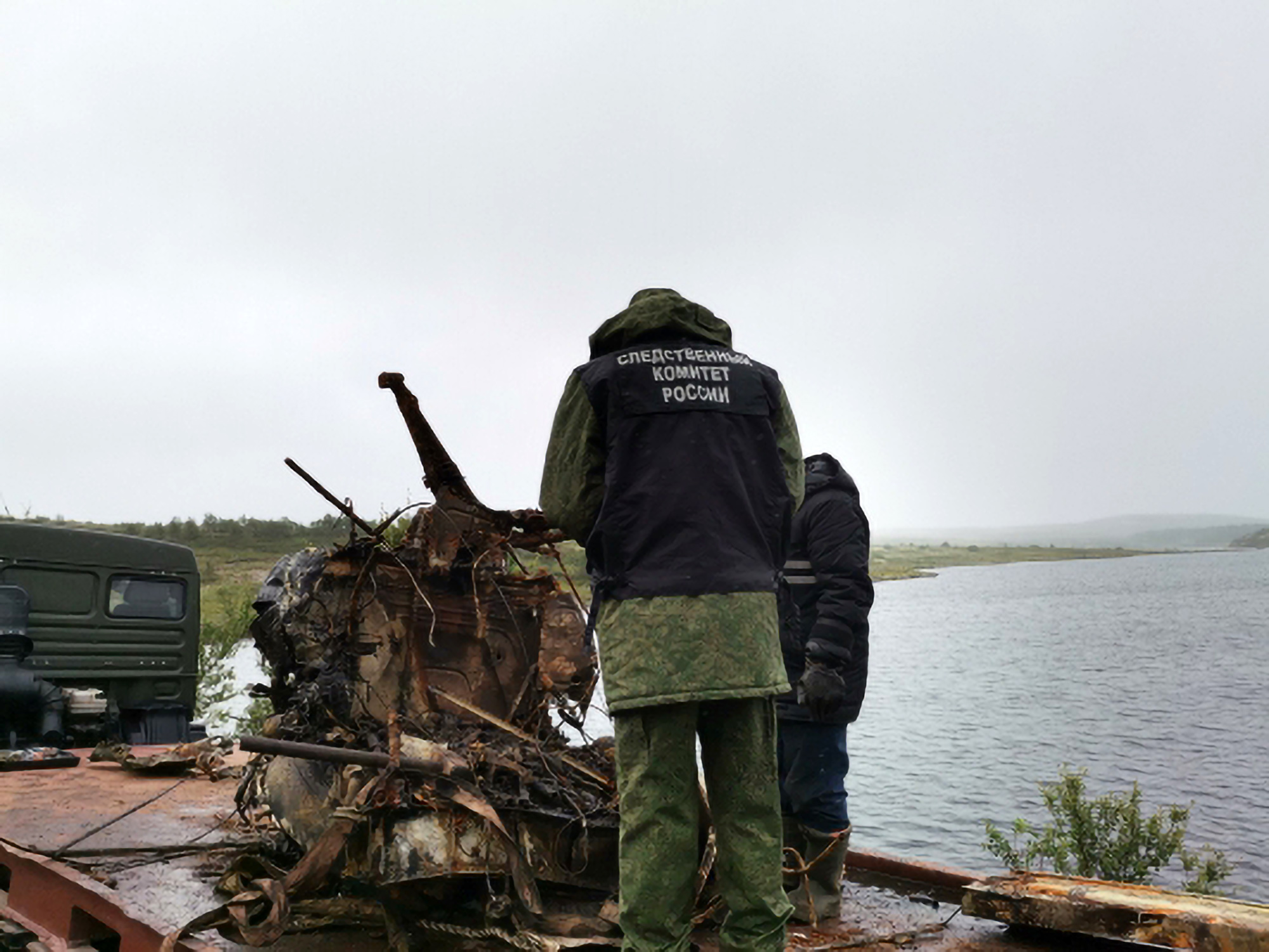 Russian investigators raised a World War II biplane with the remains of its pilot still in the cockpit from an unnamed lake in an Arctic region in July. (IC of Russia in the Murmansk region/Zenger)