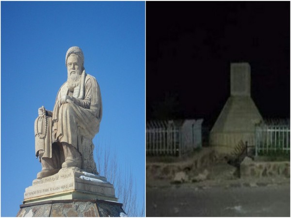 Taliban on Wednesday blew up slain Hazara leader Abdul Ali Mazari's statue in Bamiyan. (Twitter)