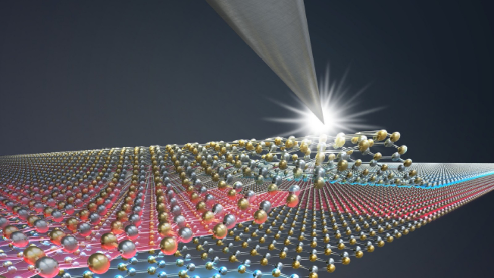 A rendering of the new crystal structure for storing electronic information. (Courtesy of Tel Aviv University)