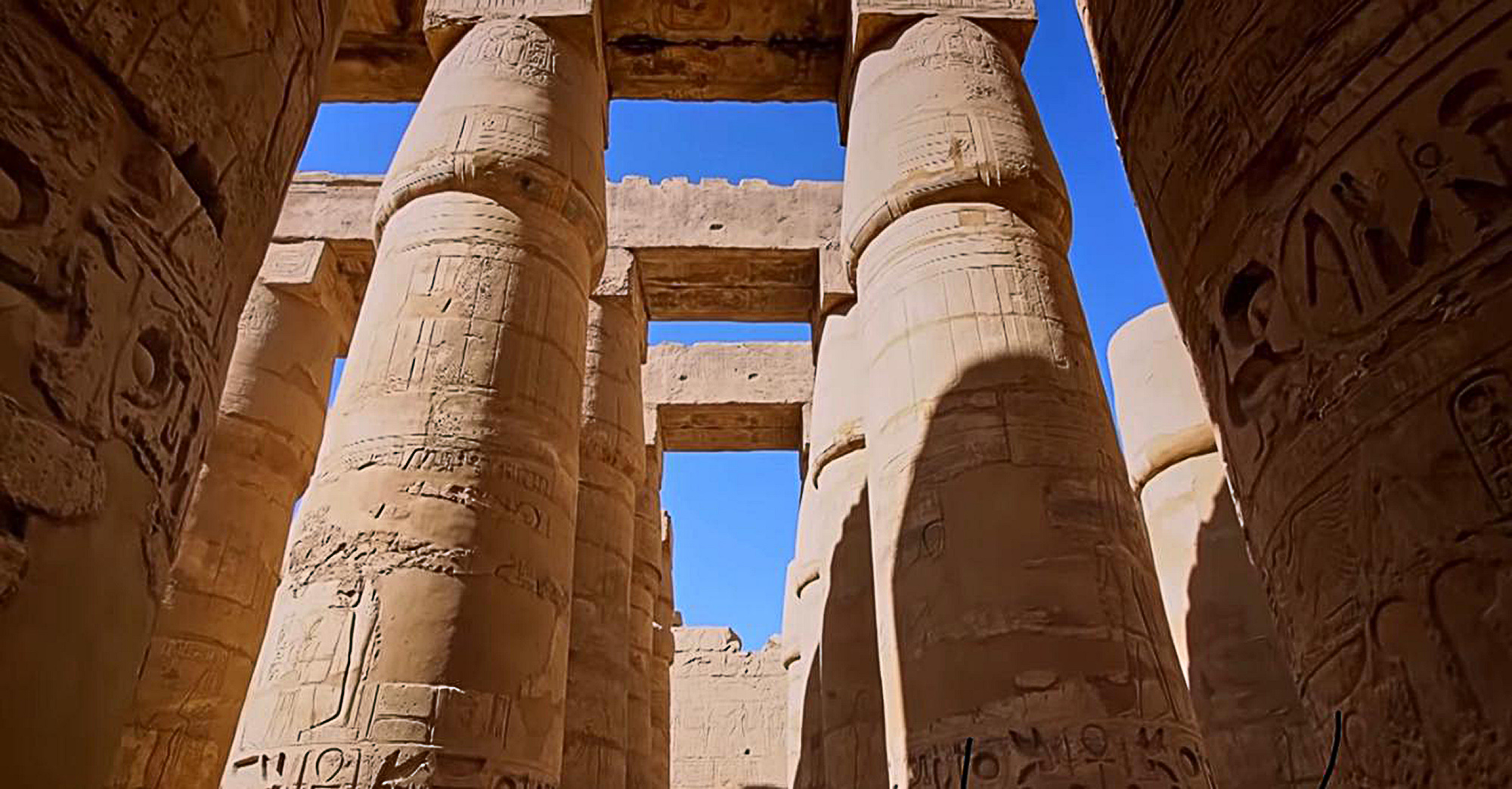 The columns hall of Karnak temple is being restored for a ceremony for the Rams Road Development Project, opening in Luxor, Egypt. (Zenger News)