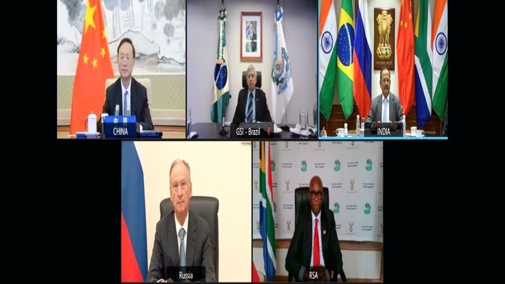 National Security Adviser Ajit Doval hosted the 11th Meeting of the BRICS High Representatives Responsible for National Security through video conferencing on Tuesday. (ANI Image)