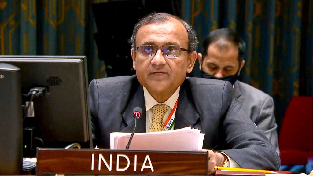 Ambassador of India to United Nations TS Tirumurti speaking to ANI As India assumed the rotating presidency of the United Nations Security Council. (PR/Amb T S Tirumurti, @ambtstirumurti/Twitter)