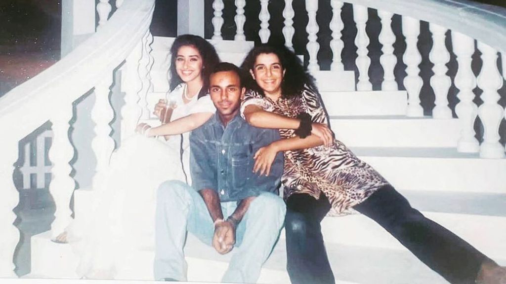Throwback picture of Manisha Koirala, Vicky Chopra, and Farah Khan from sets of 'Kuchh Na Kaho' song. (Farah Khan Kunder, @farahkhankunder/Instagram)