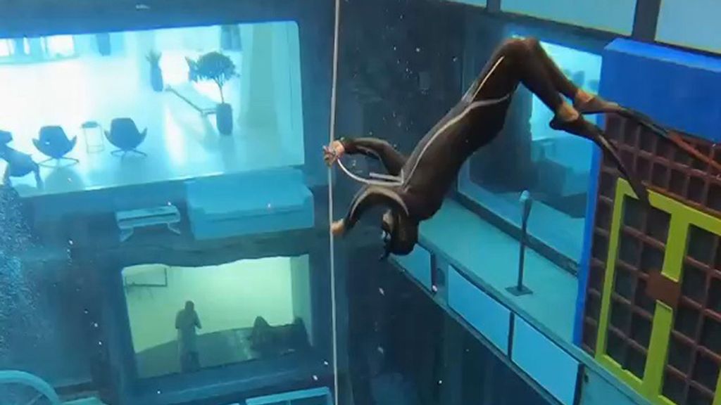 Deep Dive Dubai in the United Arab Emirates is the world's deepest pool. It features a sunken city, arcade games and a pool table  and is open to the public for scuba diving, freediving and snorkeling. (Courtesy of Abdulla Alsenaani)