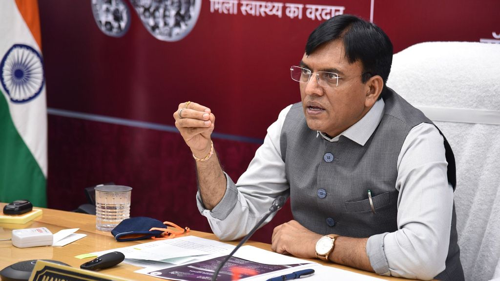 Union Health Minister Mansukh Mandaviya on Tuesday announced that COVID-19 vaccination slots can now be easily booked on WhatsApp. (Press Information Bureau)