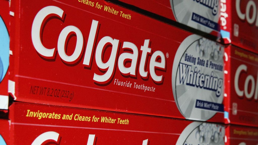 Packages of Colgate toothpaste are seen on display. (Justin Sullivan/Getty Images)